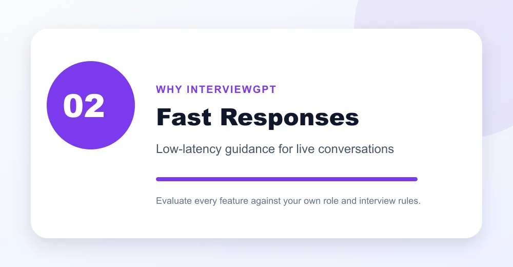 Fast InterviewGPT response time for live interview practice