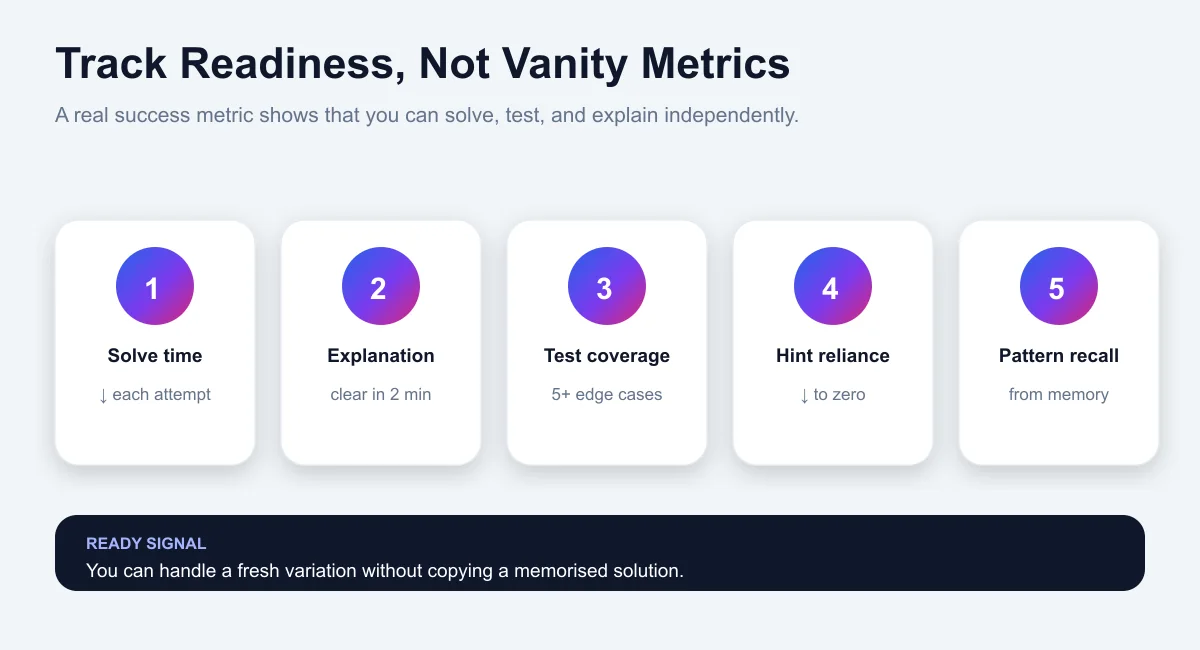 Coding interview preparation success metrics to track