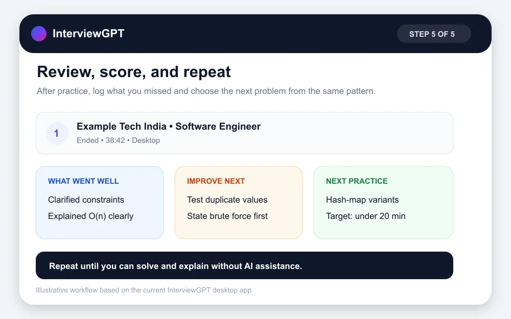 InterviewGPT coding guide step 5: review and improve