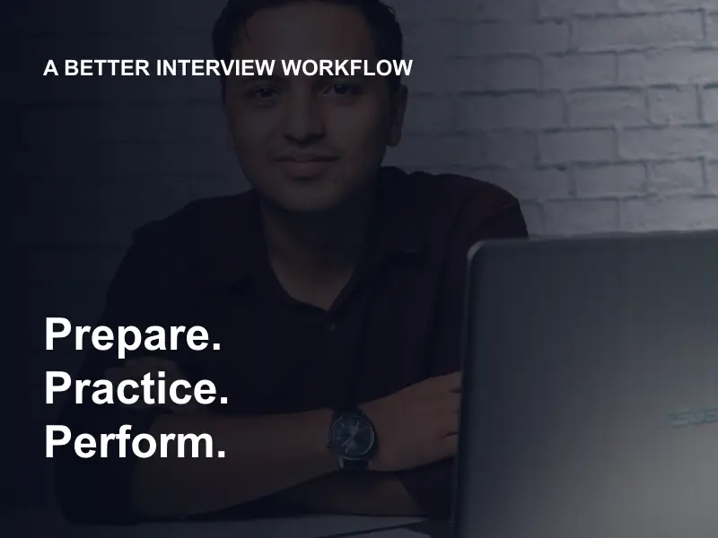 Indian job seeker preparing, practising and performing in interviews