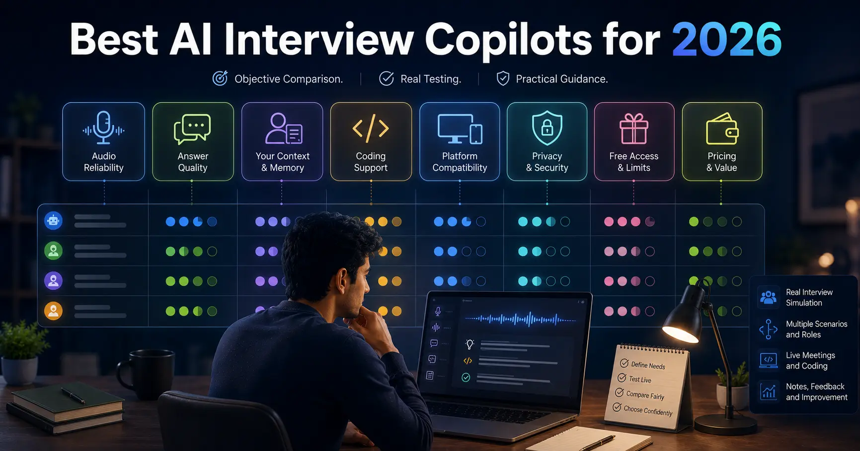 Single Computer Display Object Test Best AI Interview Assistants 2027: 9 Tools Compared